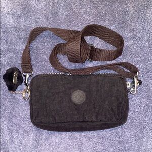 Kipling Black Crossbody Wallet with Adjustable Strap